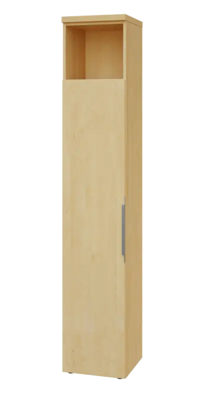 SIN 6 - 4DN kancelářská skříň, 1-dveřová/nika, levá, 2170x400x400, javor horský